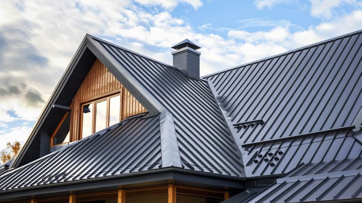 Kuruçeşme EPDM Kauçuk Çatı – antrasit kenet sistem metal çatıyla kaplanmış müstakil ev